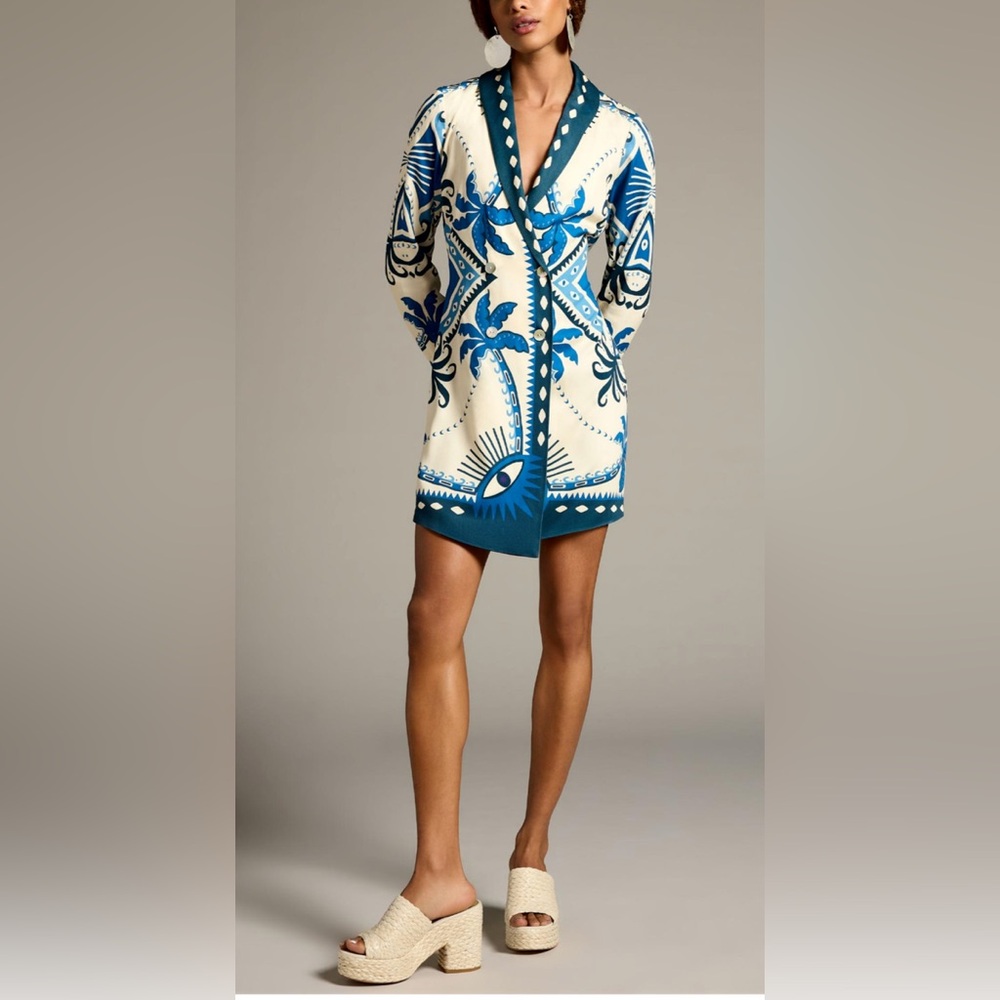 Farm Rio Long Sleeve Blazer Dress